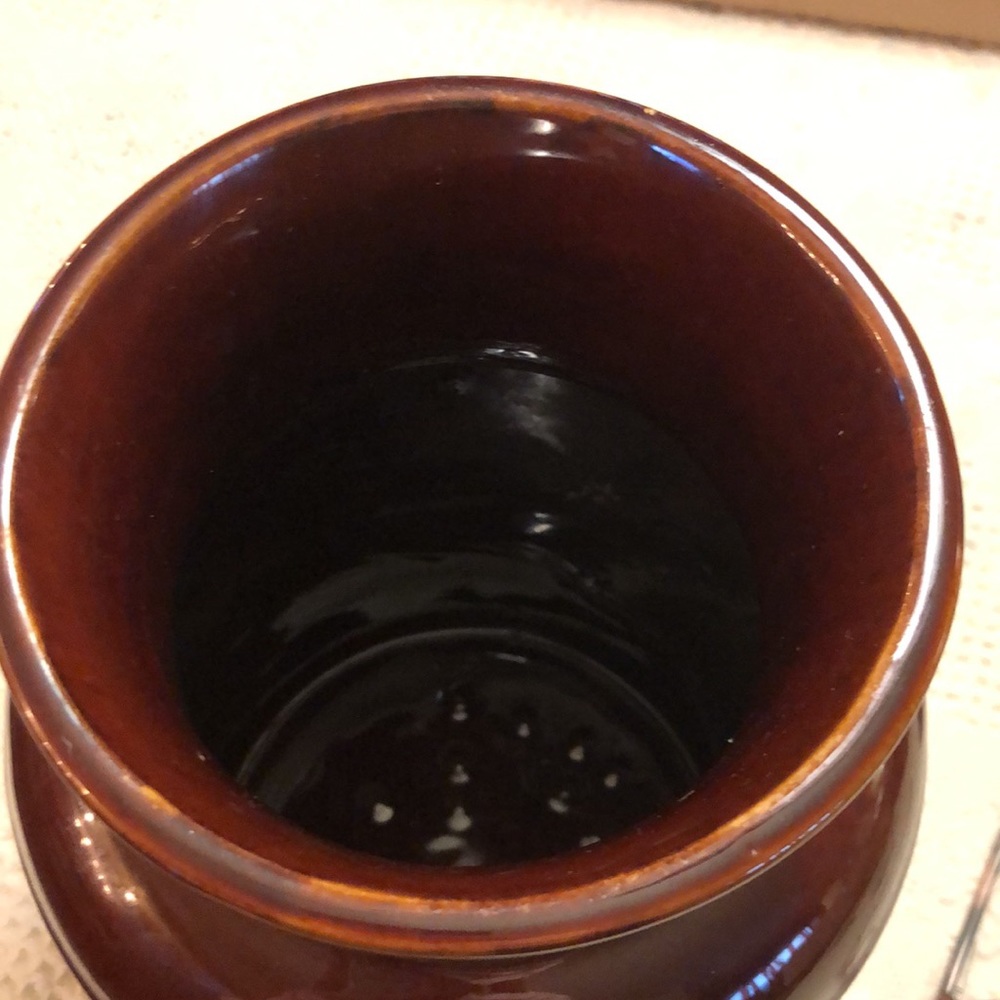 DONATED McCoy Cookie Jar/Canister w/Lid 254 Autumn Leaves Nuts Grapes Vintage. - Picture 3 of 4